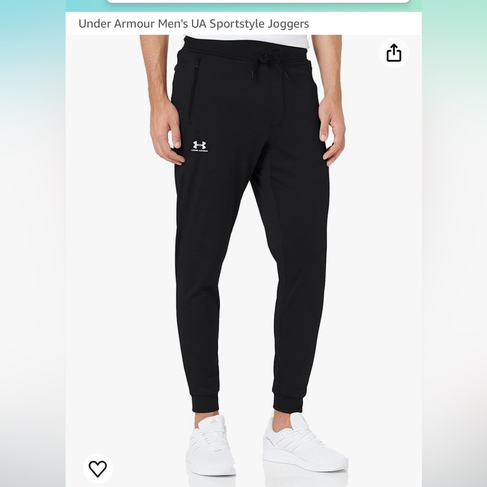 Men’s under armor sport style black joggers